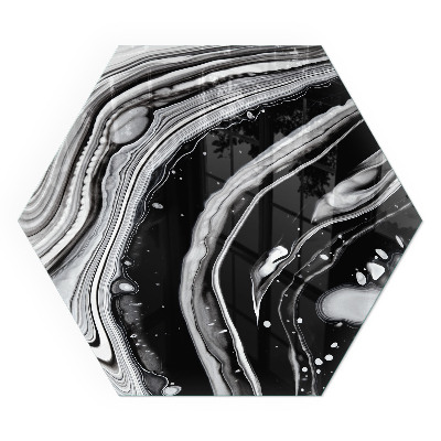 Plaque verre devant cheminée hexagonal Lignes et vagues dans une version moderne