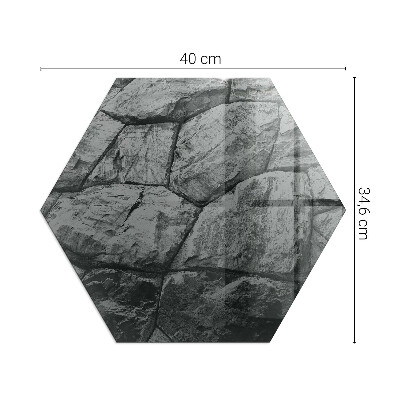 Verre sous poêle à bois hexagonal Motif en pierre naturelle