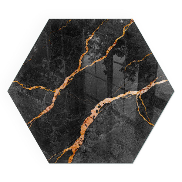 Plaque verre devant cheminée hexagonal Marbre classique aux veinures subtiles