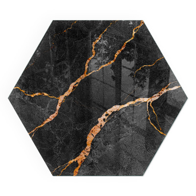 Plaque verre devant cheminée hexagonal Marbre classique aux veinures subtiles