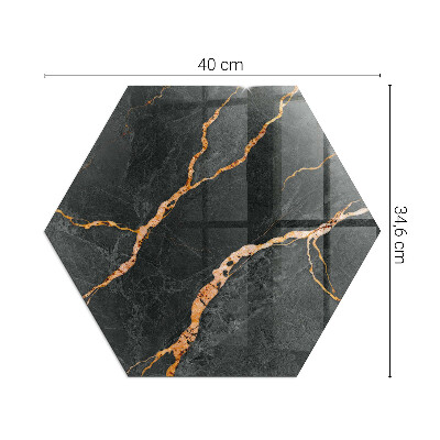 Plaque verre devant cheminée hexagonal Marbre classique aux veinures subtiles