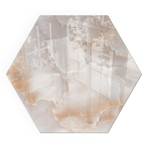 Vitre sous poêle à bois hexagonal Motif de pierre naturelle