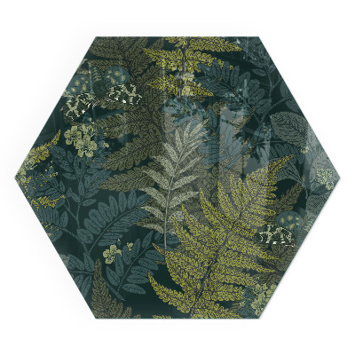 Vitre sous poêle à bois hexagonal Des papillons parmi les plantes décoratives