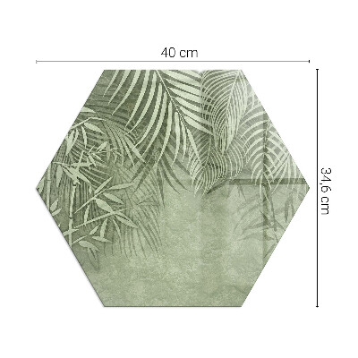Verre sous poêle à bois hexagonal Fond avec des feuilles tropicales