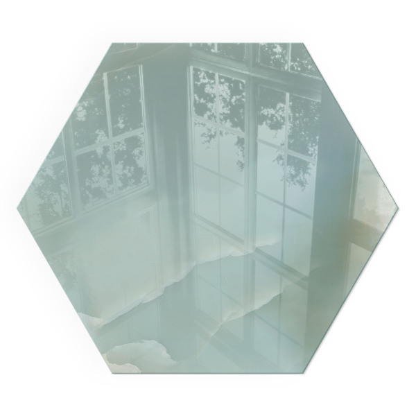 Plaque verre devant cheminée hexagonal Motif élégant en marbre