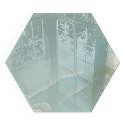 Plaque verre devant cheminée hexagonal Motif élégant en marbre