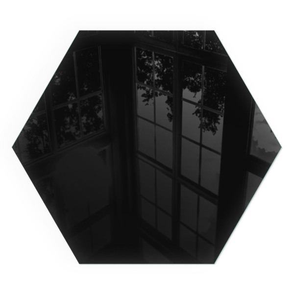 Plaque verre devant cheminée hexagonal Couleur noire