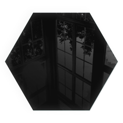 Plaque verre devant cheminée hexagonal Couleur noire