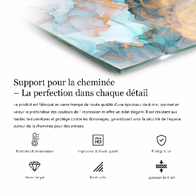 Plaque verre devant cheminée hexagonal Couleur noire