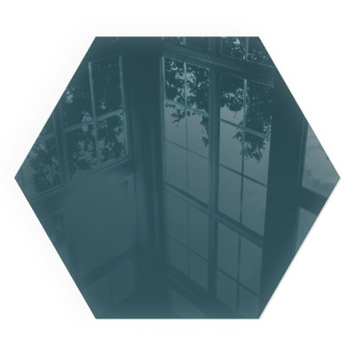 Vitre sous poêle à bois hexagonal Couleur de la mer