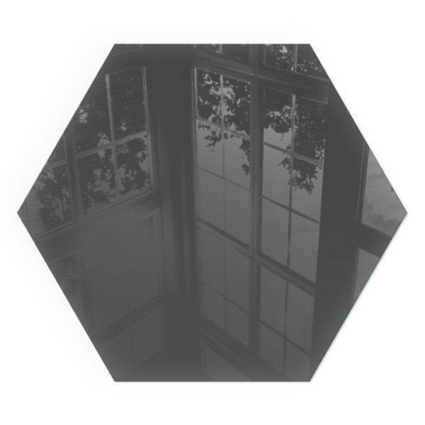 Verre sous poêle à bois hexagonal Couleur gris-brun