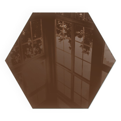Plaque verre devant cheminée hexagonal Couleur marron