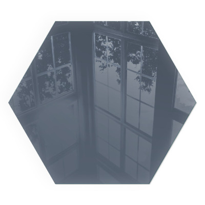 Vitre sous poêle à bois hexagonal Couleur bleu foncé