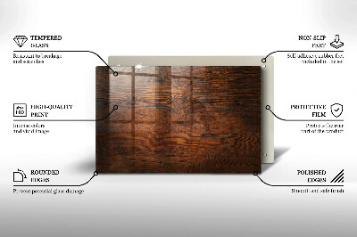 Dessous de bougie rectangulaire Planche en bois foncé