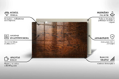 Dessous de bougie rectangulaire Planche en bois foncé