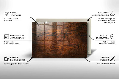 Dessous de bougie rectangulaire Planche en bois foncé