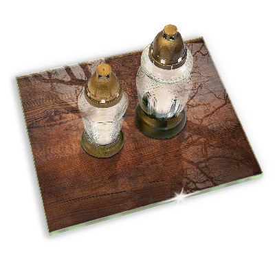 Dessous de bougie rectangulaire Planche en bois foncé