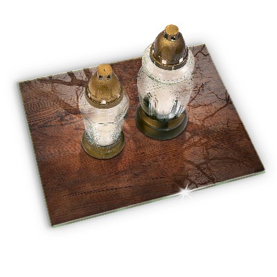 Dessous de bougie rectangulaire Planche en bois foncé