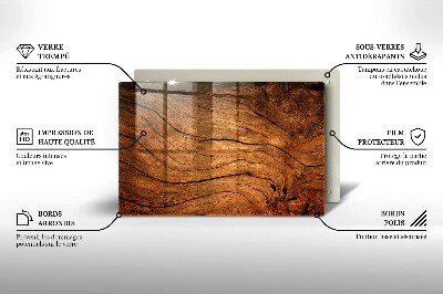 Dessous de bougie rectangulaire Texture de planche de bois