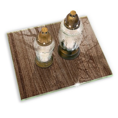 Dessous de bougie rectangulaire Texture du bois