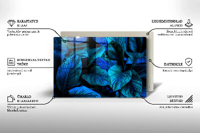 Dessous de bougie rectangulaire Feuilles de végétation de la jungle