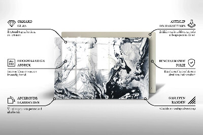 Dessous de bougie rectangulaire Abstraction d'encre