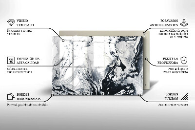 Dessous de bougie rectangulaire Abstraction d'encre