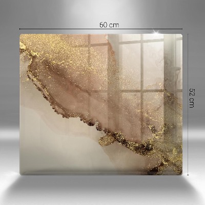 Dessous de bougie rectangulaire Or abstrait