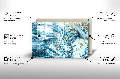 Dessous de bougie rectangulaire Structure avec de l'or