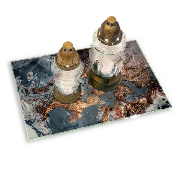 Dessous de bougie rectangulaire Structure rocheuse dorée