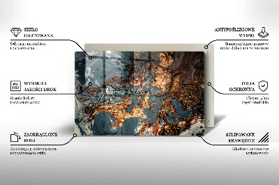 Dessous de bougie rectangulaire Structure rocheuse dorée