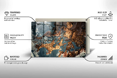 Dessous de bougie rectangulaire Structure rocheuse dorée