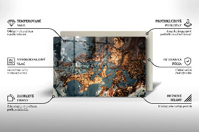 Dessous de bougie rectangulaire Structure rocheuse dorée