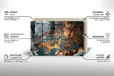 Dessous de bougie rectangulaire Structure rocheuse dorée