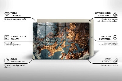 Dessous de bougie rectangulaire Structure rocheuse dorée