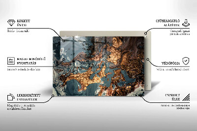 Dessous de bougie rectangulaire Structure rocheuse dorée