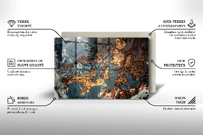 Dessous de bougie rectangulaire Structure rocheuse dorée