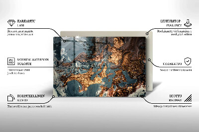 Dessous de bougie rectangulaire Structure rocheuse dorée