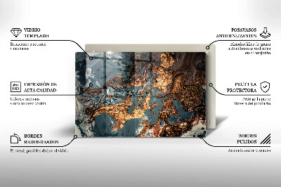 Dessous de bougie rectangulaire Structure rocheuse dorée