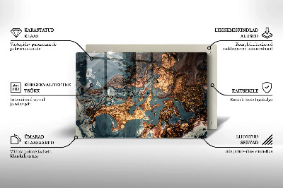 Dessous de bougie rectangulaire Structure rocheuse dorée