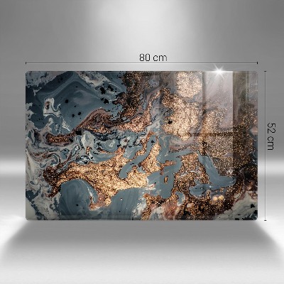 Dessous de bougie rectangulaire Structure rocheuse dorée