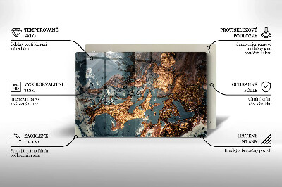 Dessous de bougie rectangulaire Structure rocheuse dorée