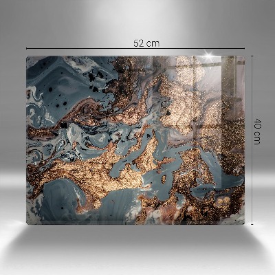 Dessous de bougie rectangulaire Structure rocheuse dorée