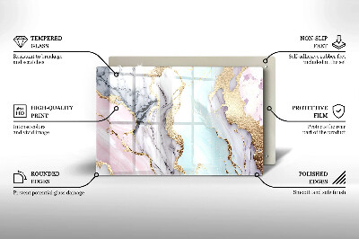 Dessous de bougie rectangulaire Marbre pastel