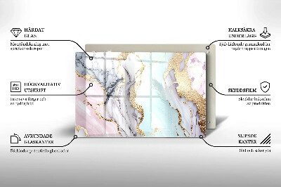 Dessous de bougie rectangulaire Marbre pastel