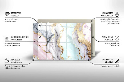 Dessous de bougie rectangulaire Marbre pastel