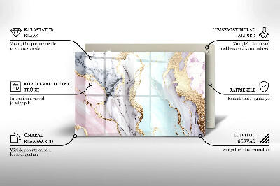 Dessous de bougie rectangulaire Marbre pastel