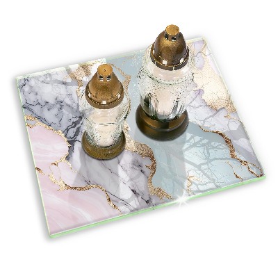 Dessous de bougie rectangulaire Marbre pastel