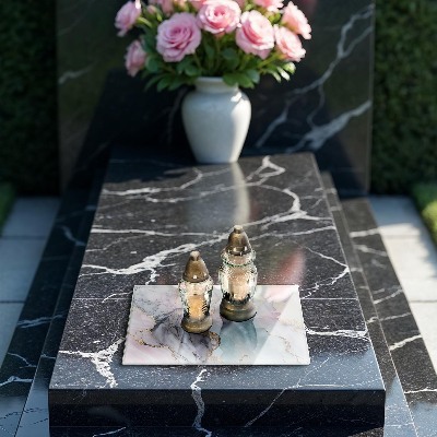 Dessous de bougie rectangulaire Marbre pastel