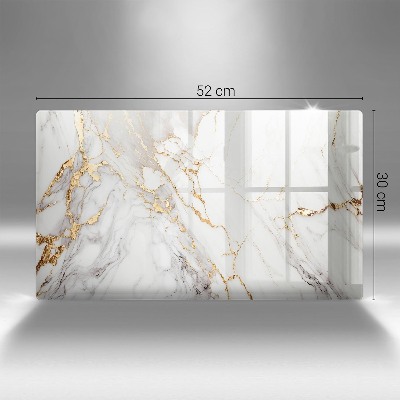 Dessous de bougie rectangulaire Marbre clair avec or